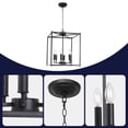 thumbnail image 4 of Melucee 6-Light Black Farmhouse Chandelier, Iron Lantern Pendant Light Rustic Cage Adjustable Height, 4 of 5