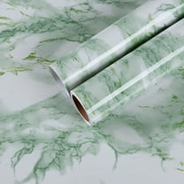 CHIHUT Light Green Marble Contact Paper for Countertop Waterproof Glossy Peel and Stick Marble Wallpaper for Kitchen Self Adhesive Marble Wall Paper Removable for Bathroom Cabinets 17.7"x100"