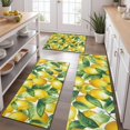 thumbnail image 2 of Yellow Lemon Fruit Leaves White Pattern Kitchen Rugs Sets Of 3,Kitchen Runner Rugs Non Skid Washable,Decorative Kitchen Floor Mats for Kitchen,Sink,Laundry,17"x30"+ 17"x47" + 17"x59", 2 of 6