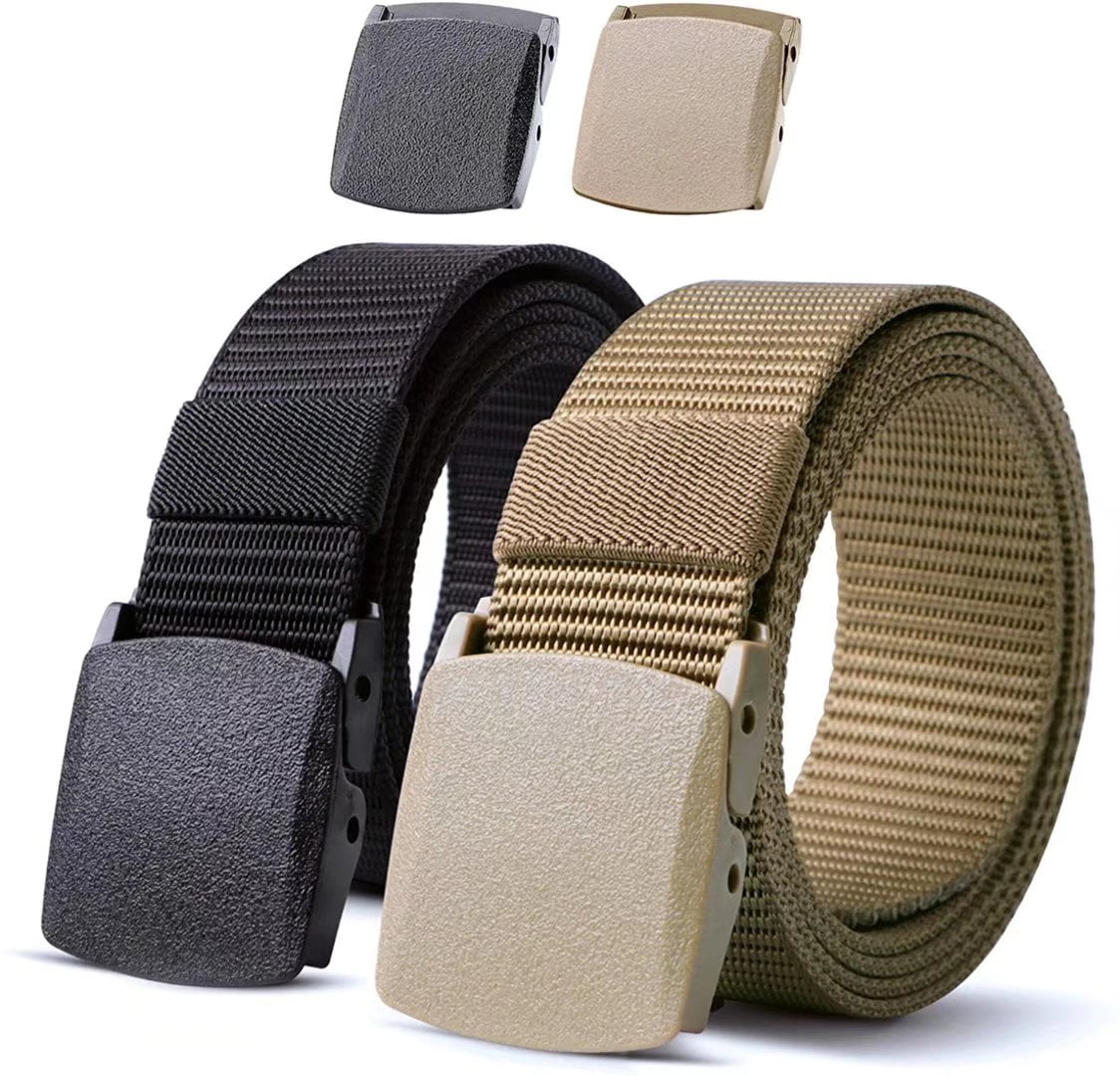 WHIPPY Men's Nylon Belt,  Canvas Duty Belt with Plastic Buckle