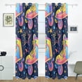thumbnail image 2 of Retro Rollers Skates Stars Black Out Curtains 84 Inch Length for Bedroom Living Room Windows 2 Panels Set, 2 of 6