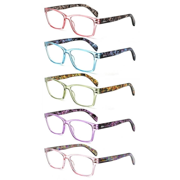 SUNVOES 5 Pack Reading Glasses for Women Blue Light Blocking Stylish Women Eyeglasses