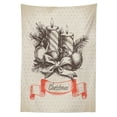 thumbnail image 3 of Ambesonne Christmas Tablecloth Rectangular Table Cover, Candles Polka Dots, 52"x70", Brown Tan Vermilion, 3 of 4
