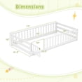 thumbnail image 3 of Costway Twin Size Floor Bed with Door & Fence with Safety Guardrails Support White, 3 of 10