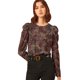 thumbnail image 1 of INSPIRE CHIC Blusa Top De Puntos Retro Colorido Manga De Soplo Cuello Redondo Para Mujer Azul Marino M, 1 of 6