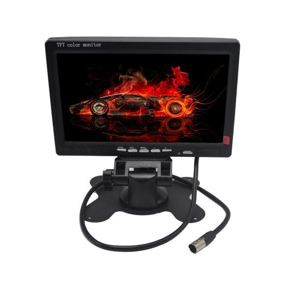 Padarsey Moniteur de Caméra Arrière de Voiture TFT Couleur LCD de 7 Pouces, Prise en Charge de la Rotation de l'Écran et de 2 Entrées AV (Moniteur LCD de 7 Pouces)