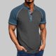 thumbnail image 1 of pstuiky camisetas de hombre, Blusa informal de manga corta con cuello vuelto y media cremallera para hombre camisetas de hombre l, 1 of 7