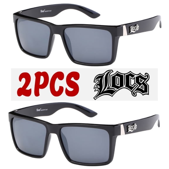 2 Set Locs Hardcore Fashion Black Lowrider Design Shades Sunglasses 91102 BK