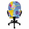 thumbnail image 3 of Geometric Office Chair Slipcover, Memphis Style Repetitive Pattern of Shapes in Modern Abstract Tones, Protective Stretch Decorative Fabric Cover, Standard Size, Blue, by Ambesonne, 3 of 5
