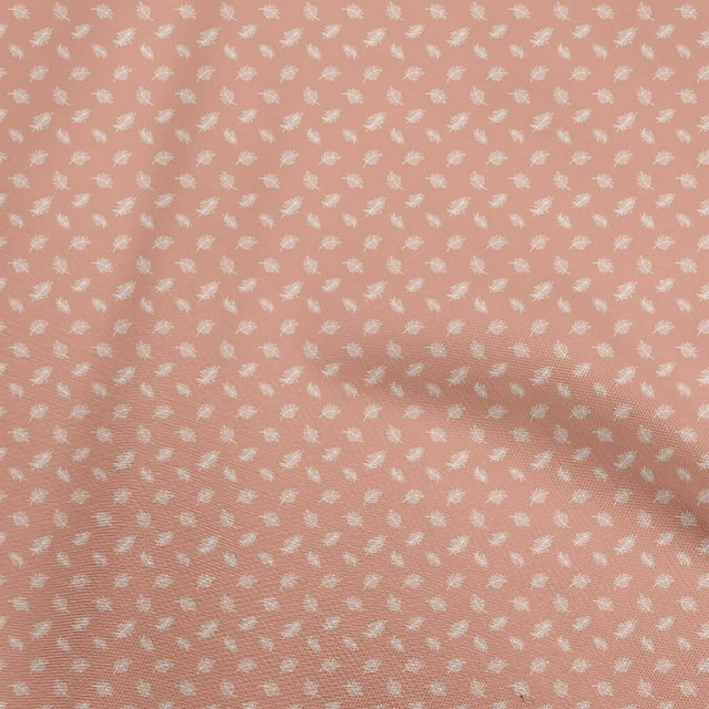 oneOone Tissu Pêche en Rayonne Feuilles Matière de Robe Tissu Imprimé Tissu au Mètre 56 Pouces de Large