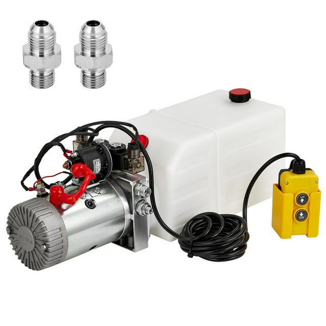 12V Double-Acting Hydraulic Pump for Dump Trailers | 6L Non-Metallic Reservoir | Compact Lift System