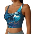 thumbnail image 2 of Fuzoiu Blue Iceberg Leaf Wolf Print Women's Sports Vest,U-Back Sports Tank,Gym Vests,Athletic Sleeveless Shirts,Exercise Undershirts,Yoga, Gym, and Dance Wear-XX-Large, 2 of 8