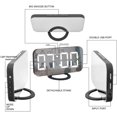 thumbnail image 5 of Digital Alarm Clock，6.6" Large Mirrored LED Clock Modern Mirror Desk Wall Clock with Dual USB Charger Ports Home Desk Alarm Clock (Black), 5 of 7
