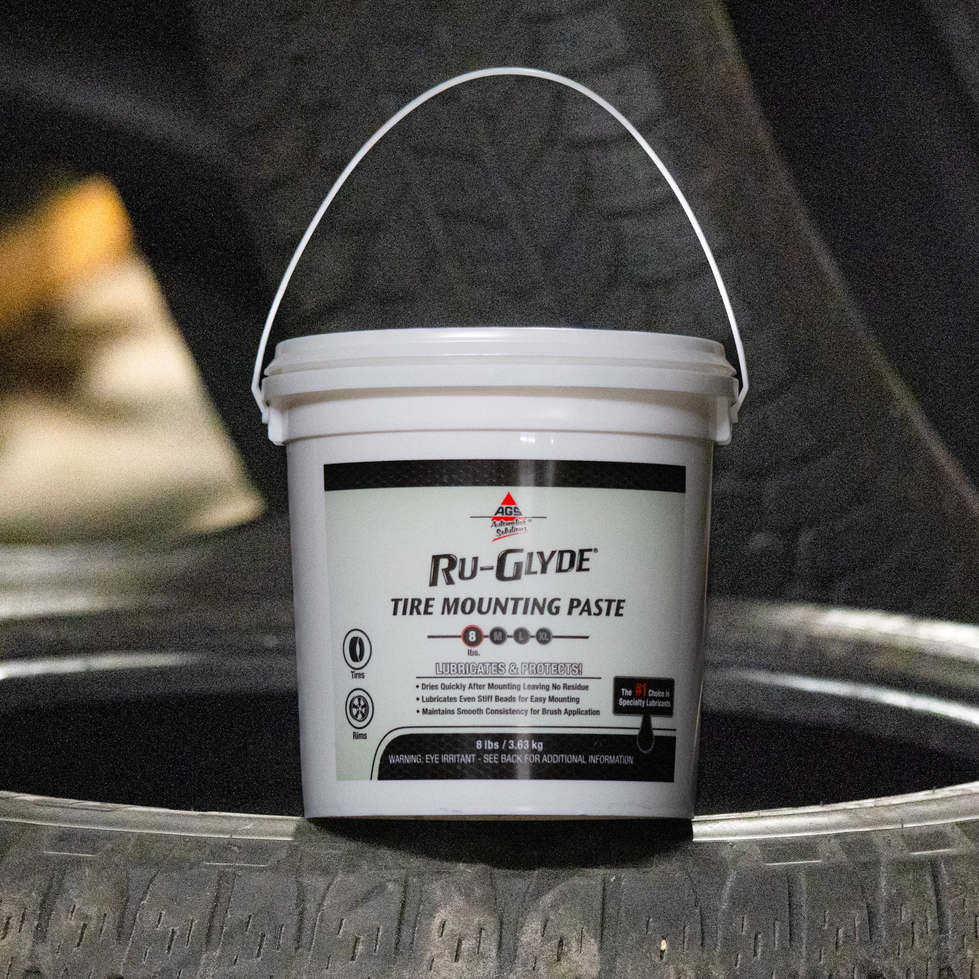 AGS Company Ru-Glyde Lubricating Tire Mounting Paste Low Profile 8 lb Pail