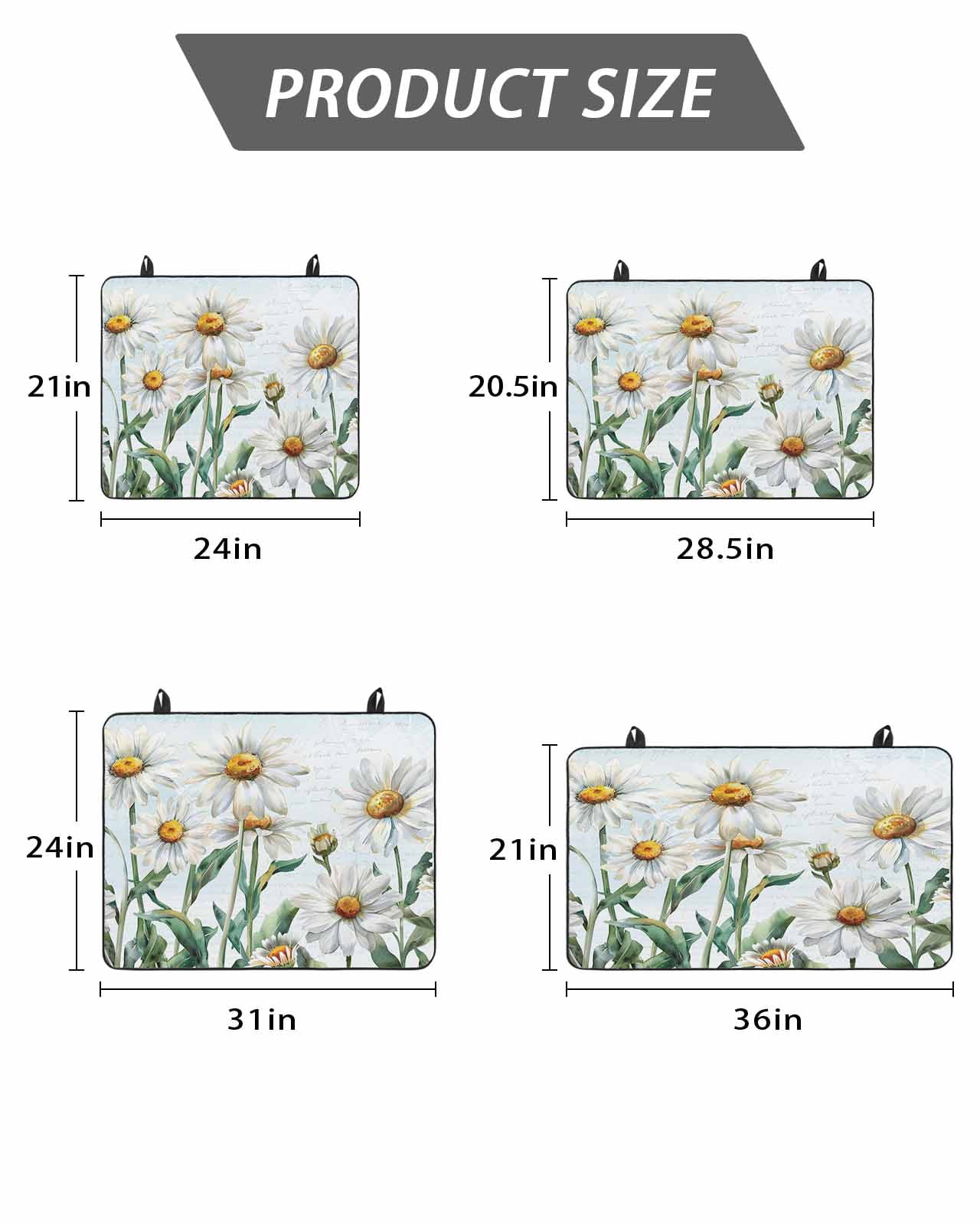 Stove Top Covers for Electric Stove, Spring Floral Glass Stovetop Cover Protector, Watercolor Summer Botanical White Daisy Induction Cooktop Protector Oven Mat for Kitchen Countertop 24"x21"