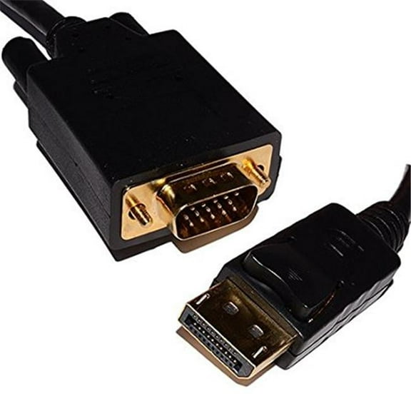 6 ft. 2m Displayport to VGA Adapter Converter - Black