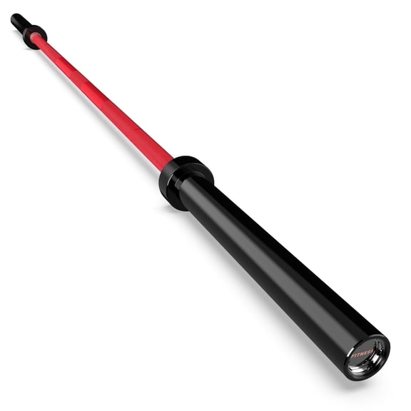 HANDBODE 7ft 45lb (20kg) Olympic Barbell | Deep Knurled Anti-Slip Grip 1000lb High-Capacity Weight Bar for Deadlift, Powerlifting, Squat, Home Gym Strength Training Workout, Red