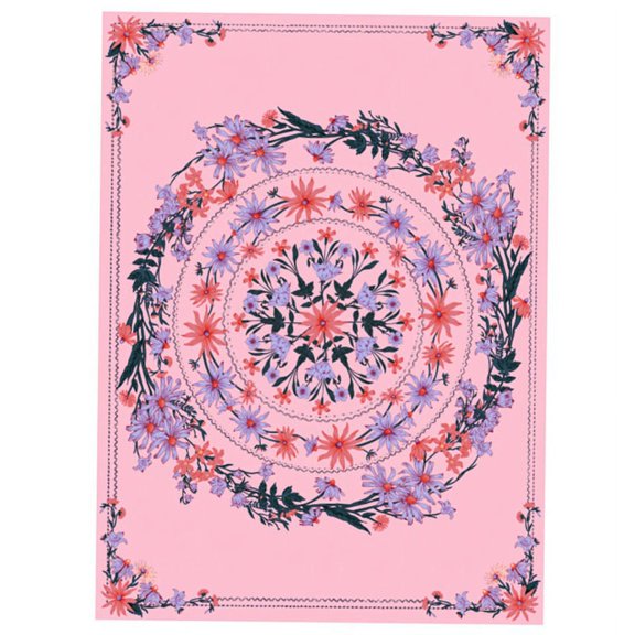 Indian Hippie Bohemian Psychedelic Plant Printing Mandala Wall Hanging Bedding Tapestry (Pink,(200*150CM))