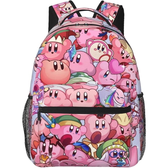 Kirby Backpack Cute Anime Cartoon Casual Travel Bag Casual Classic Fashion Interesting Large Capacity Daypack Rucksack Lightweight Backpacks,Style-1