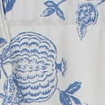 thumbnail image 3 of RLF Home Natalie Bell Floral Print Extra Wide Window Treatment Valance 3" Rod Pocket 65" x 16" Cyan Blue, 3 of 3