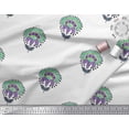 thumbnail image 2 of Soimoi Modal Satin Fabric Leaves & Floral Block Print Sewing Fabric Yard 42 Inch Wide, 2 of 3