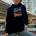 thumbnail image 2 of Retro Live Love Dance Merch Gift Ideas for Dancers Navy Hooded Sweatshirt or Hoodie, 3XL, 2 of 5