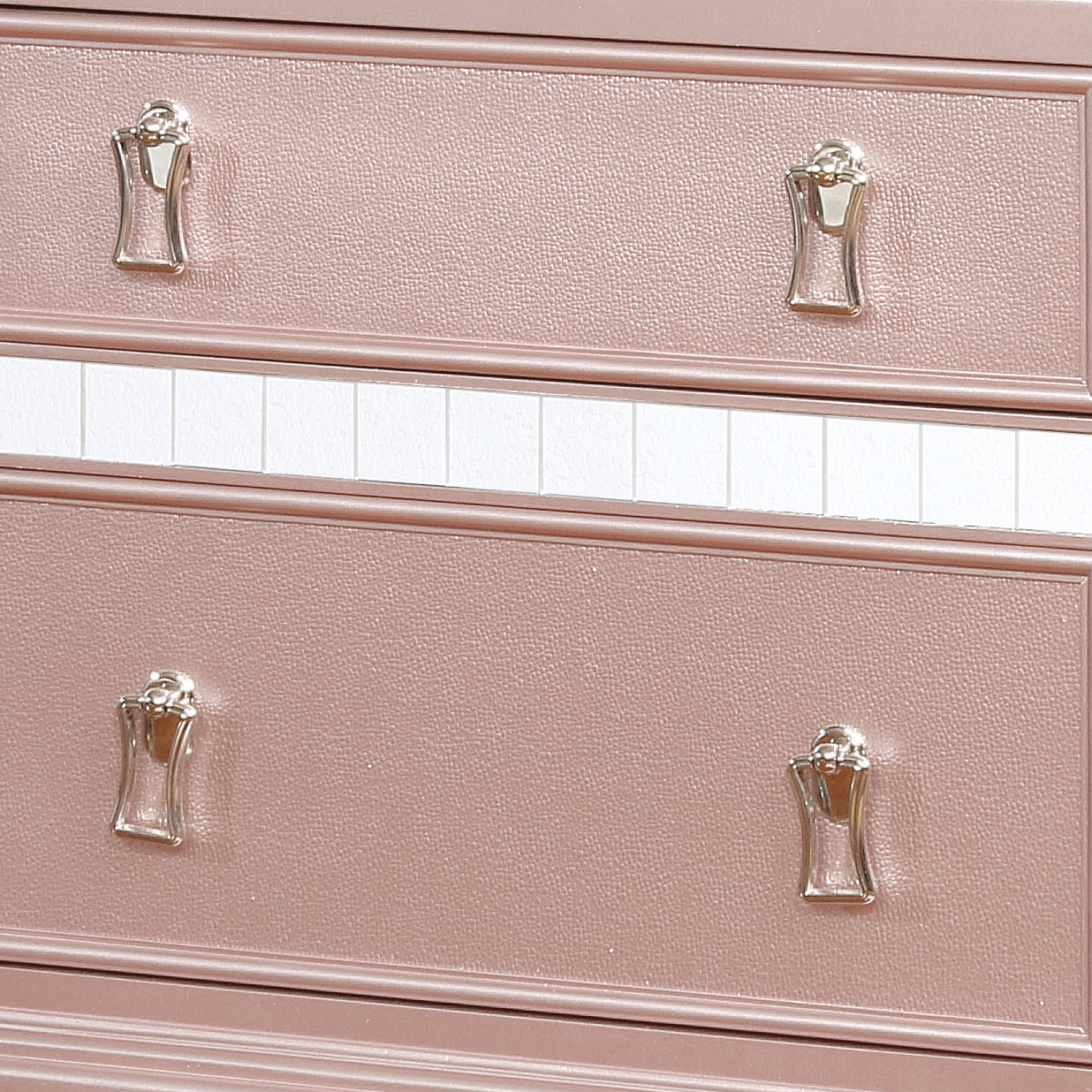 Furniture of America Starnom Nightstand with 2-Drawer, Rose Gold