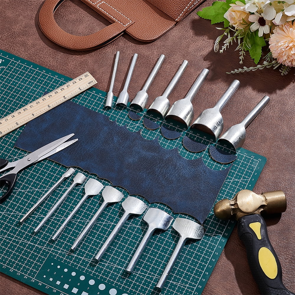 14Pcs Leather Craft Tools 14 Styles Leather Corner Punch Set Quarter Circle Punch Half-Round Punch Edge Cutter