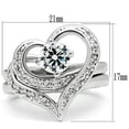thumbnail image 2 of Luxe Jewelry Designs Women's Rhodium Plated Heart Shaped Ring with AAA Grade Cubic Zirconia - Size 5, 2 of 5