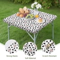 thumbnail image 4 of White Cow Black Dot Pattern Square Fitted Tablecloth with Elastic Edge,Square Table Cover,Washable Elastic Table Cover for Home Kitchen Party Decor 34"x34", 4 of 6
