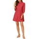 thumbnail image 5 of Vestido de camisa para mujer INSPIRE CHIC de manga 3/4, con botones, mini vestido rojo XL, 5 of 7