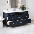 thumbnail image 3 of Ariel Monroe 67 Inch Single Rectangular Sink Bathroom Vanity With Pure White Quartz Countertop 1.5 inch Edge In Midnight Blue, 3 of 7
