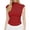 Z-Red427, variant on JIAYUE Women's Tank Top Summer Comfort Semi High Neck Stylish Solid Color Slim Fit Sleeveless Breathable Female Basic Vest