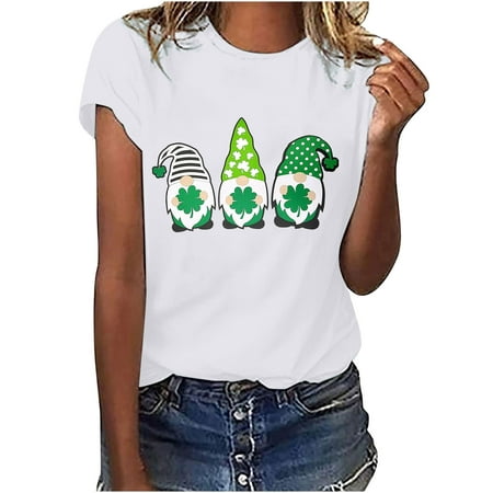 

REORIAFEE St. Patrick s Day Scrub Tops for Women Green Shamrock Nurse Uniform Scrub Shirts Cute Medical Uniforms Crewneck St. Patrick s Day Print T Shirt Fashion Comfortable Blouse White XL