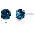 thumbnail image 4 of 1.96 ct Round London Blue Topaz Stud Earrings in 14K White Gold, 4 of 4