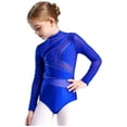 thumbnail image 2 of Haitryli Kids Girls Gymnastics Leotard Tumbling Dance Sparkly Active Biketard Long Sleeve Unitard One Piece Blue 16, 2 of 7