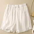 thumbnail image 2 of aidice Cotton Linen Shorts for Women Summer Lightweight Drawstring Elastic Waisted Loose Casual Shorts, 2 of 3