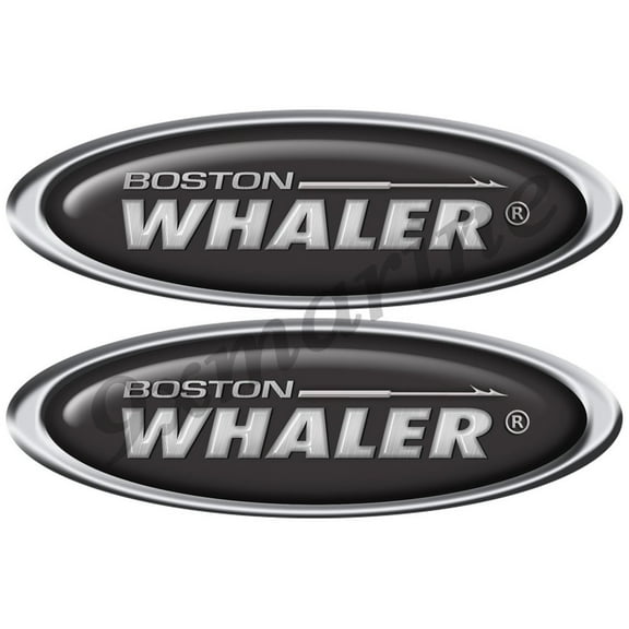 Boston Whaler Classic Oval Sticker Set. 10" X 3.5" each - laminated