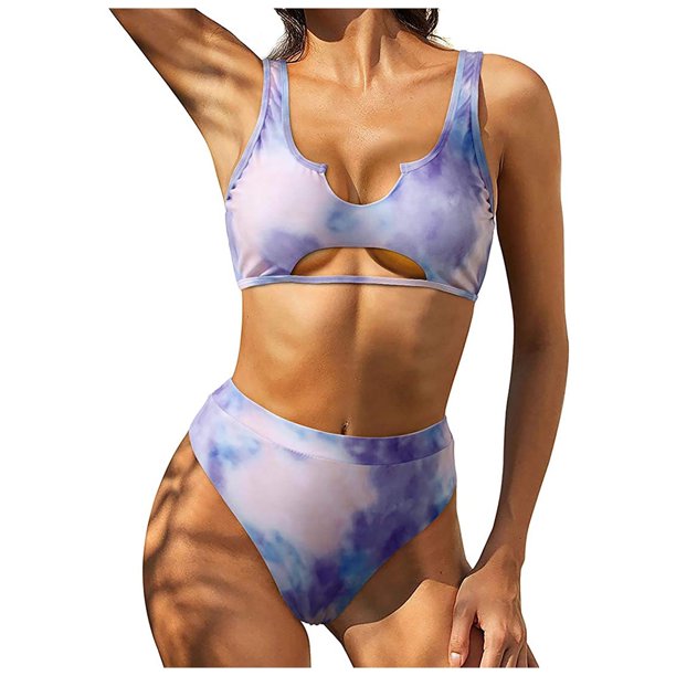 Bikini sexy para mujer Ahueca hacia fuera la impresión Traje de baño de dos piezas Traje de baño Conjunto de ropa de playa Fridja nalpqowj22490