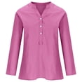 thumbnail image 4 of Cotton Linen Shirts for Women 2026 Button Long Sleeve Tops Trendy Dressy V Neck Blouses Casual Loose Soft Tees Dressy Lightweight Comfy Outfits Going Out Tops Ladies Fashion Trendy, 4 of 6