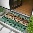 thumbnail image 5 of Teal Dog Paws 2x3 Door Mat Rug, Farmhouse Vintage Modern Green Brown Wood Non-Skid Rubber Backing Large Rectangle Rugs - Living Room Bedroom Home Office, Indoor Floor Mat Carpets Washable Rug, 5 of 9