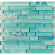 Bahamas Aqua Linear Glass Tile Pool Tile and Walls Tiles and Deco