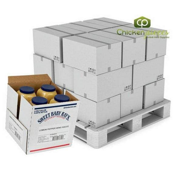 Sweet Baby Ray’s Lemon Pepper Wing Sauce, Professional Citrus & Cracked Pepper Glaze, Wholesale Pallet (48 Cases / 192 Total 64 oz Jugs)