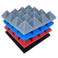thumbnail image 5 of 24Pcs 25X25X5Cm Studio Acoustic Soundproof Foam Pyramid Noise Insulation Sound Absorption Treatment Panels Black+Gray,24 x Acoustic foam,Black&Gray, 5 of 7