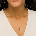 thumbnail image 2 of 0.40 Ct Round Cut Genuine Diamond Beautiful Loop Cross Necklace for Women Solid 18K White Gold With 18 inches chain, 2 of 3