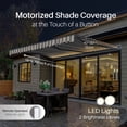 thumbnail image 2 of Semi-Cassette Motorized LED Luxury Patio Awning - 20 x 10 Ft - Seagull Gray/White - Moroccan Collection, 2 of 7