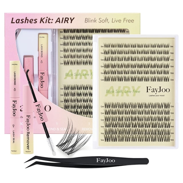 Kit de extensiones de pestañas FayJoo AIRY, 12 C, rizadas, 8-16 mm