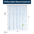 thumbnail image 3 of Mainstays 16-Piece Blue Diamond Pattern Shower Curtain Bathroom Set – Fabric Curtain with Rug, Hooks, Soap Dispenser & Tray, 3 of 16