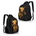 thumbnail image 2 of FKELYI Kids Backpack for Boys Girls 17 Inch School Backpacks with Multi-Pockets Sunflower Highland Cow Print Spacious Bookbag Lightweight Casual Daypack for Elementary Student, 2 of 7