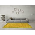 thumbnail image 3 of Ahgly Company Indoor Round Abstract Yellow Modern Area Rugs, 4' Round, 3 of 4